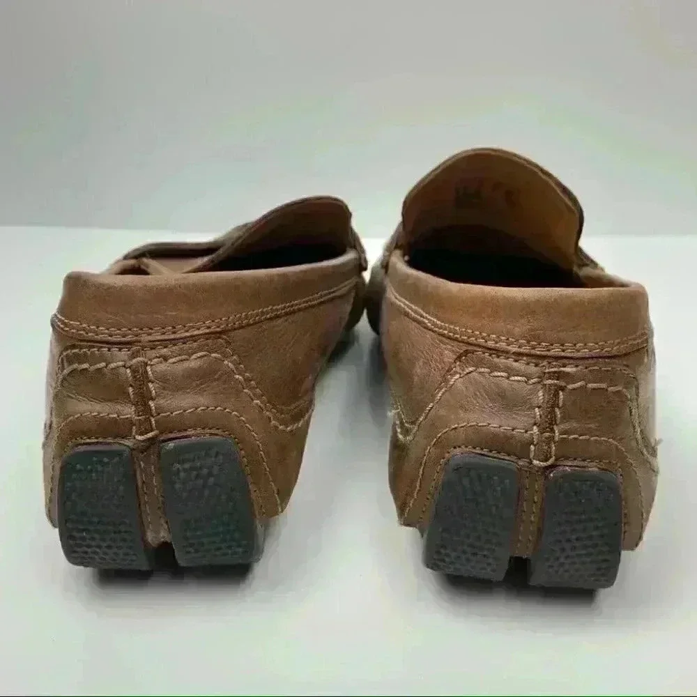 Clarks collection penny loafers size 9 42 brown leather slip on comfort drivers